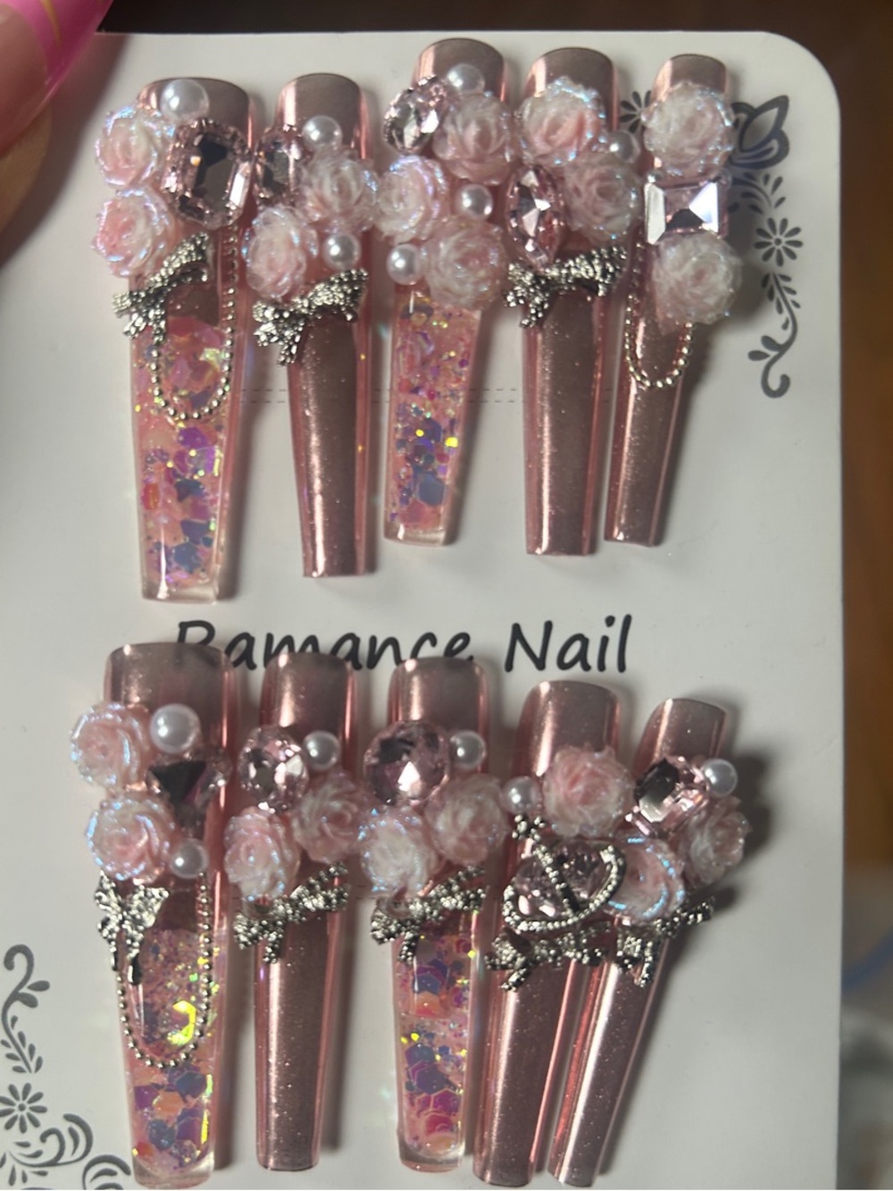 Exquisite water nails xxl long